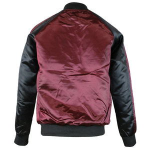 Hommes Contraste Deux Satin Vestes Simple Bouton Baseball Col Bomber Flight Jacket Manteau Haute Qualité Toile Imperméable Rapide - Product Image 3