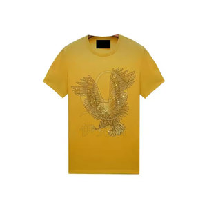เสื้อยืดประดับพลอยเทียมสำหรับผู้ชายเสื้อยืดลำลองออกแบบโลโก้ของคุณเอง - Product Image 1