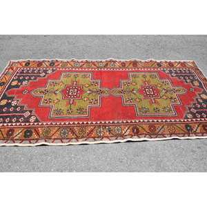 Tapis en laine turque Vintage rouge vert classique 4.2X8.7 pieds tissage plat Patchwork Design 10mm tapis de Jute pour salon Latex - Product Image 3