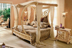 TH-H8241 de estilo europeo de lujo para dormitorio, cabecero tallado a mano con marco de madera maciza, muebles de dormitorio clásicos, diseño antiguo - Product Image 5