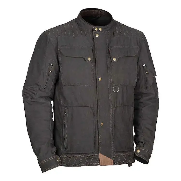 पुरुषों के लिए वैक्स्ड कैनवास मोटरसाइकिल जैकेट आउटडोर ट्रैक कैनवास जैकेट सर्वोत्तम सामग्री कैनवास जैकेट के साथ तैयार किया गया है