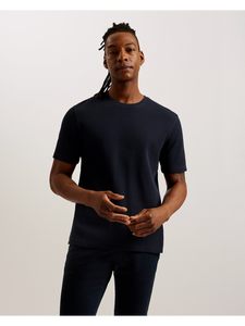 Nouveautés - Vente Flash : T-shirt Col Rond Texturé Oversize 100% Coton à Manches Courtes, 98% Coton 2% Élasthanne Extensible Anti-Plis - Product Image 2