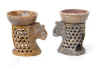 Diffuseur d'arômes traditionnel indien artisanal en pierre ollaire naturelle, lampe à parfum, bougie chauffe-plat, anis étoilé, encens, éléphant