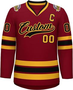 Número personalizado logotipo bordado Diseño superior calidad superior diseño unisex tela de malla jersey de hockey personalizado - Product Image 4