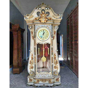 HORLOGE MURALE STYLE baroque rococo en PVC effet bois doré ancien HORLOGE MURALE STYLE baroque rococo en PVC effet bois doré ancien