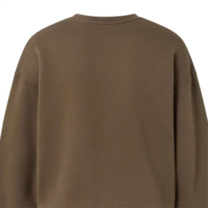 เสื้อสเวตเชิ้ตคอกลมสีน้ำตาลเข้มสำหรับผู้ชาย สกรีนโลโก้ได้ เนื้อผ้าหนา แขนยาว สวมใส่สบาย สไตล์สตรีทแวร์ รับผลิตแบบ OEM ODM ขายส่ง - Product Image 3