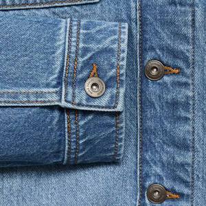 Veste en jean bleu clair pour hommes décontracté bouton avant vêtements d'extérieur sans couture gym fitness entraînement personnalisé respirant streetwear manteau - Product Image 3