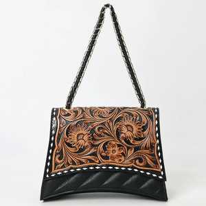 Cowboy Handcrafted Leather <b>Sling</b> <b>Bag</b> With Tooled Design at Wholesale Price Cowhide Hair on Leather <b>Bag</b> Fur <b>Sling</b> <b>Bag</b> - Product Image 1