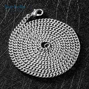 Venta caliente 18K chapado en oro 3mm de ancho de acero inoxidable collar de cadena cubana VVS Moissanite joyería - Product Image 4