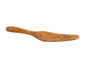 Spatule à gâteau en bois d'olivier écologique et durable, ustensile de cuisine InterCraft modèle OSC26 26cm/10" couleur bois, logo personnalisé - Product Image 4