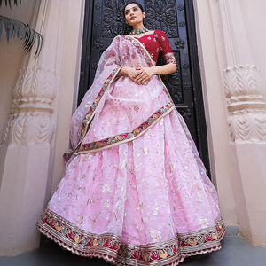 FABZONE alta calidad último diseñador Georgette seda ORGANZA hilo bordado encaje borde indio/paquistaní Lehenga Choli - Product Image 1