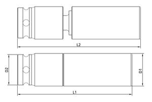 1/2" 2-Way <b>Universal</b> Impact Deep <b>Socket</b> Hex DIY ED Coating & Phosphate Manganese Finish OEM ODM TW Supplier - Product Image 2