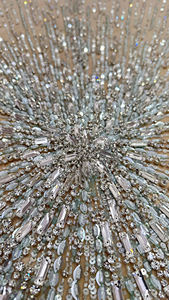 Tissu de dentelle de mariage personnalisé en cristal lourd bleu clair 2024, luxueux, entièrement orné de perles et de cristaux lourds - Product Image 2