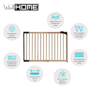 WELL HOME 'Mustang' Recinzione in Legno di Faggio Verniciato 75-114cm L Graticole e Cancelli - Product Image 2