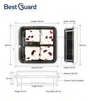Emballage en blister transparent en PET recyclable jetable personnalisé pour macarons et pâtisseries