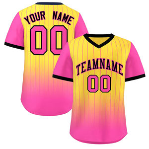 Camisetas de béisbol con cuello en V sublimado puro, camisetas con estampado de logotipo y número de equipo, camisetas de béisbol con estampado Digital transpirable - Product Image 3