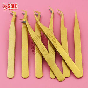 Pinzas de Extensión de Pestañas de Volumen con Punta Fina X, Doradas, Sostenibles, Rectas, Probadas a Mano, Herramienta de Aislamiento con Punta Puntiaguda, ¡Venta Caliente! - Product Image 1