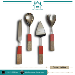 Assured Quality Stainless Steel <b>Salad</b> <b>Server</b> Set with <b>Wooden</b> Resin Handle for Weddings in Hotels Restaurants Worldwide Selling - Product Image 2