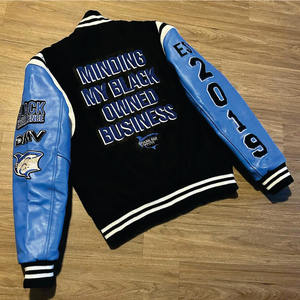 Chaqueta universitaria de manga de cuero, proveedor de chaqueta universitaria Letterman Varsity, fabricante de chaquetas universitarias - Product Image 6