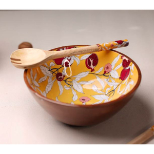 <b>Set</b> of 2 Round Shape Wooden and Meena Work Food Serving <b>Bowl</b> Superior Quality Medium Size Handmade <b>Bowl</b> From India - Product Image 5