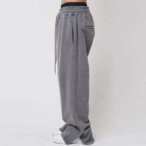 Wholesale Men's Winter Casual Sweatpants-Eco-Friendly 100% Cotton Canvas Fleece Thickness <b>Elastic</b> Waist <b>Lace</b>-Up Closure Printed - Product Image 4