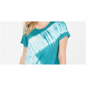 T-shirt da donna Style & Co in 100% cotone tie-dye con orlo arricciato, traspirante, lavorata a maglia, taglia unica, blu, taglie dalla XS alla 4XL - Product Image 2