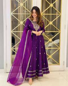 Nuevo diseñador pesado bordado Anarkali vestido de calidad superior bordado Georgette completamente cosido Gotapatti Work - Product Image 3