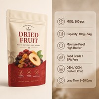 Verpakkingen voor gedroogd fruit, op maat bedrukt, vochtbestendig, staande pouch, food grade, hersluitbaar, ziplock, doypack, voor chips en kauwgom