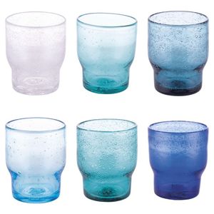 Set di 6 Bicchieri Moderni da 325ml in Vetro con Design Oceanico Collezione Unico Ocean - Product Image 1