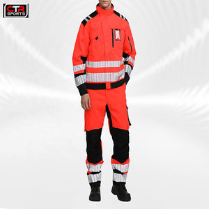 Tenue de travail en coton à manches longues, respirante, imperméable, antistatique, uniforme de sécurité pour le transport, options grandes tailles - Product Image 5