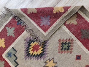 Alfombra de yute de lana hecha a mano de la mejor calidad, estilo moderno multicolor para viajes de picnic en casa, diseño de sala de oración para interiores y exteriores - Product Image 3