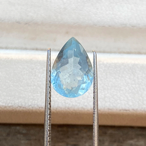 Increíble piedra de corte de pera de Aguamarina Natural de 1,65 quilates, piedra preciosa facetada de Aguamarina, piedra preciosa suelta para hacer joyas - Product Image 1