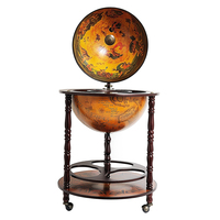 Meuble à boissons Globe artisanal de 17 3/4 pouces, style vintage, chariot de bar pour le stockage de spiritueux, décoration pour la maison et le bureau
