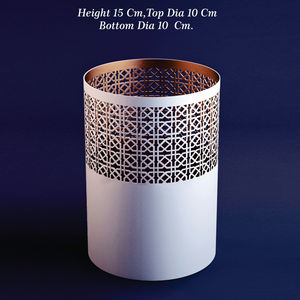 Bougeoir votif rond en métal de fer décoratif pour la maison bougeoir de conception moderne de couleur d'or blanc pour la décoration de table - Product Image 2