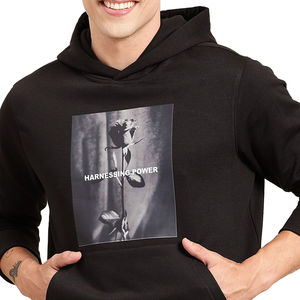 Sweats à capuche décontractés pour hommes, 100 % coton de haute qualité, style streetwear, personnalisables avec impression et broderie, couleurs OEM, tissu en laine peignée pour l'hiver - Product Image 4