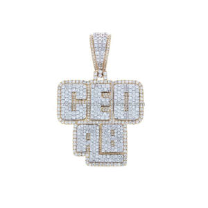 <b>Letter</b> Pendant Hip Hop Iced Out VVS Moissanite Round Cut Diamond Jewelry Pendant For Men's 925 Sterling Silver - Product Image 4