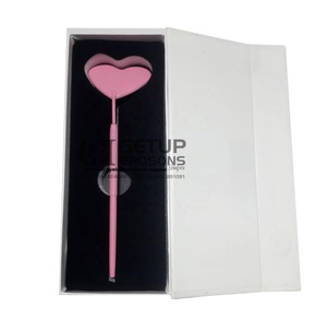 Miroirs de poche éclairés de haute qualité en acier inoxydable pour extensions de cils, forme ronde, simple face, grossissement 3X, finition argentée - Product Image 2
