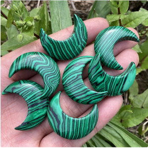 Venta al por mayor Reiki cristales curativos natural tallado cristal artesanía Luna malaquita cristal Luna mejor regalo - Product Image 3