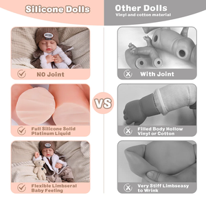 Bébé réaliste en silicone souple Babeside Lucy de 16 pouces, mini bébé <span class=keywords><strong>reborn</strong></span> pour soulager le stress et servir de compagnie - Product Image 5