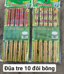 Palillos de bambú natural reutilizables pintados Juego de palillos coloridos de 50 pares - Product Image 5