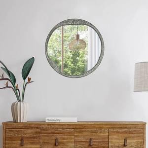 Coroghon Round <b>Decorative</b> <b>Wall</b> <b>Mirror</b> Vintage Vanity <b>Mirror</b> Rustic Textured Accent <b>Mirror</b> for Bathroom Living Room Bedroom - Product Image 4