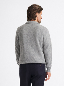 Suéter de Punto para Hombre, Talla Grande, Delgado, 100% Lana, con Cuello Camisero y Logotipo Personalizado en la Parte Delantera - Product Image 3
