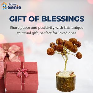 บ้าน Genie rudraksha พลอยต้นไม้เงินต้นไม้พลังงานทางจิตวิญญาณสำหรับความเจริญรุ่งเรืองบวกตกแต่งบ้านพลาสติกสำหรับวันเกิด - Product Image 5