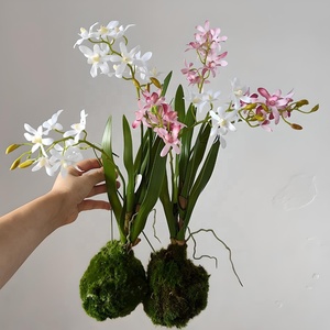 Nhân tạo <span class=keywords><strong>Dendrobium</strong></span> phong lan bất động cảm ứng rêu với gốc cho trong nhà bảng trung tâm trang trí nội thất - Product Image 2