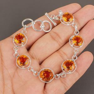 Pulsera de Piedras Preciosas Redondas de Citrino Hecha a Mano, Joyería Boho Ajustable para Uso Diario, Regalo para Mujer - Product Image 2