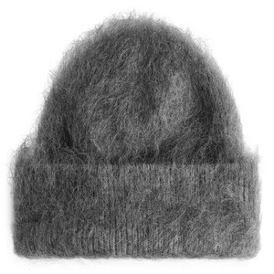 Gorro Unisex de Mohair Tejido a Mano, Diseño con Borde, Color Sólido, para Adultos, Circunferencia de Cabeza 56-58CM, Estilo Casual - Product Image 1