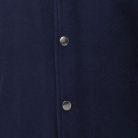 Blouson universitaire à capuche pour homme, bleu marine et gris, en polaire, avec fermeture à boutons-pression, ourlet côtelé et poignets rayés, vêtement d'extérieur décontracté, fabricant