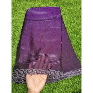 Tela de seda Premium de dos tonos para saris, dupattas y vestidos | Bordado de borde de diamantes | Cargo de envío adicional - Product Image 6