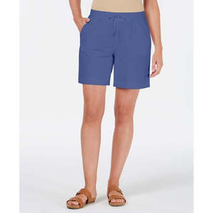 Pantaloncini da donna Karen Scott blu con coulisse, taglia XS, in cotone traspirante con decorazioni di paillettes - Product Image 1