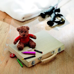 Artist's <b>Set</b> in Wooden Box Genio-Natural Materials Kid Drawings <b>School</b> Supplies - Product Image 1